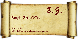Bogi Zalán névjegykártya